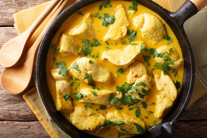poulet en sauce au citron et curry
