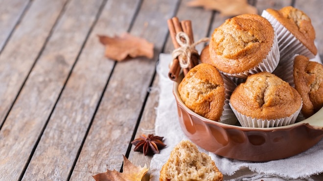 panier de muffins &agrave; la cannelle