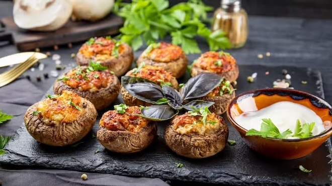 champignons farcis au fromage