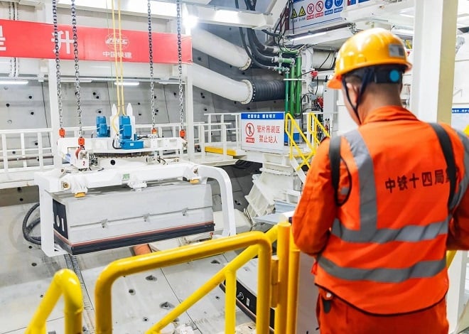 Construction d'un tunnel sous-marin en Chine